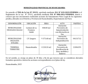 Acciones de Saneamiento F&iacute;sico Legal de predios